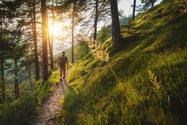 hiker on hillside